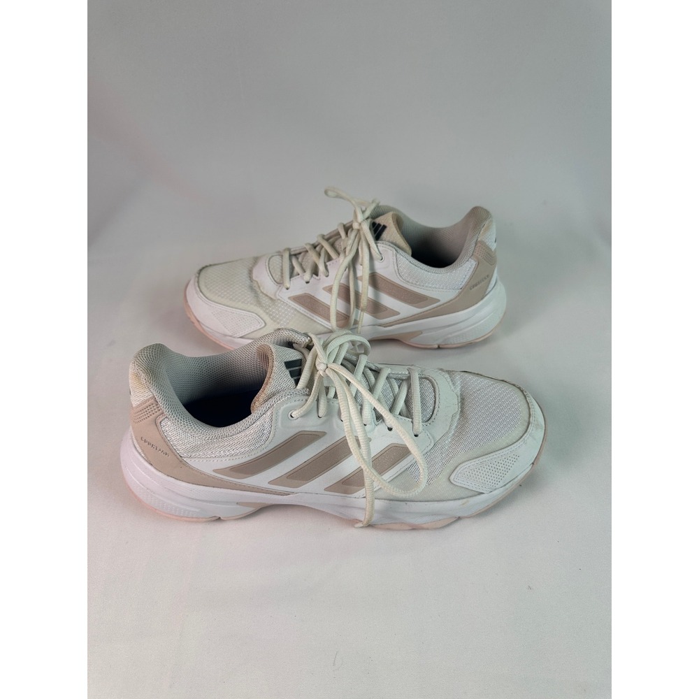 Adidas CourtJam Bounce Tennis Shoes Men's‎ Size 11 White Pink Pre-Owned ID5711